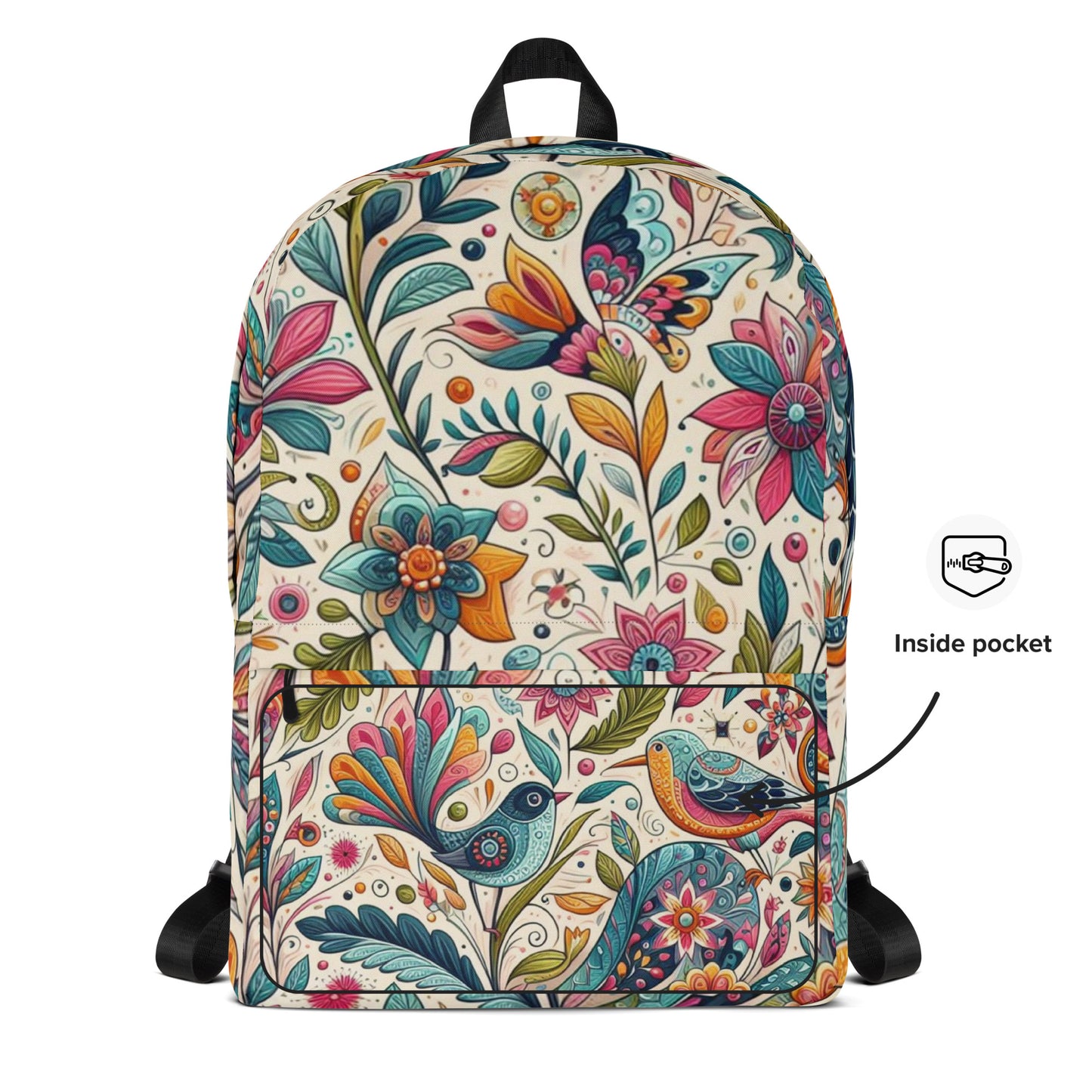 Floral Bird Pattern Backpack