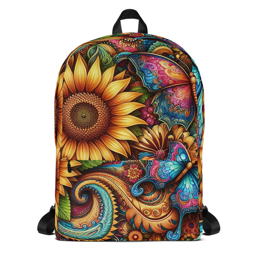 Sunflower Butterfly Paisley Backpack