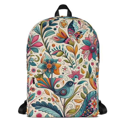 Floral Bird Pattern Backpack