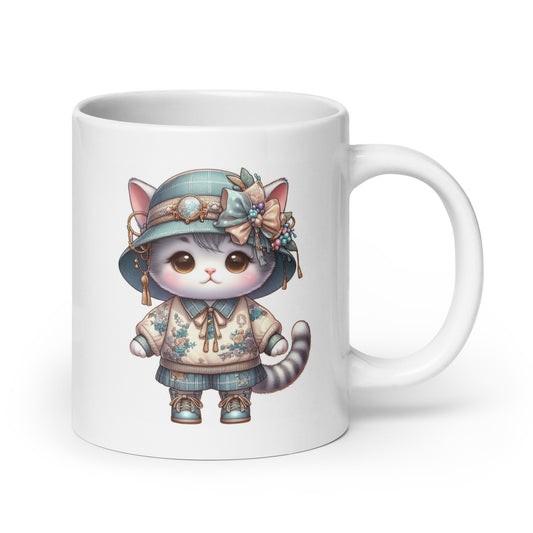 Shabby Chic Kitty White glossy mug